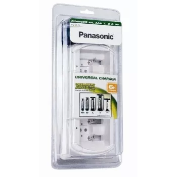Cargador de batería Ni-MH Smart & Quick Panasonic BQ-CC15E/1B para AA y AAA, 4 compartimentos, canales individuales, AC 100-240V