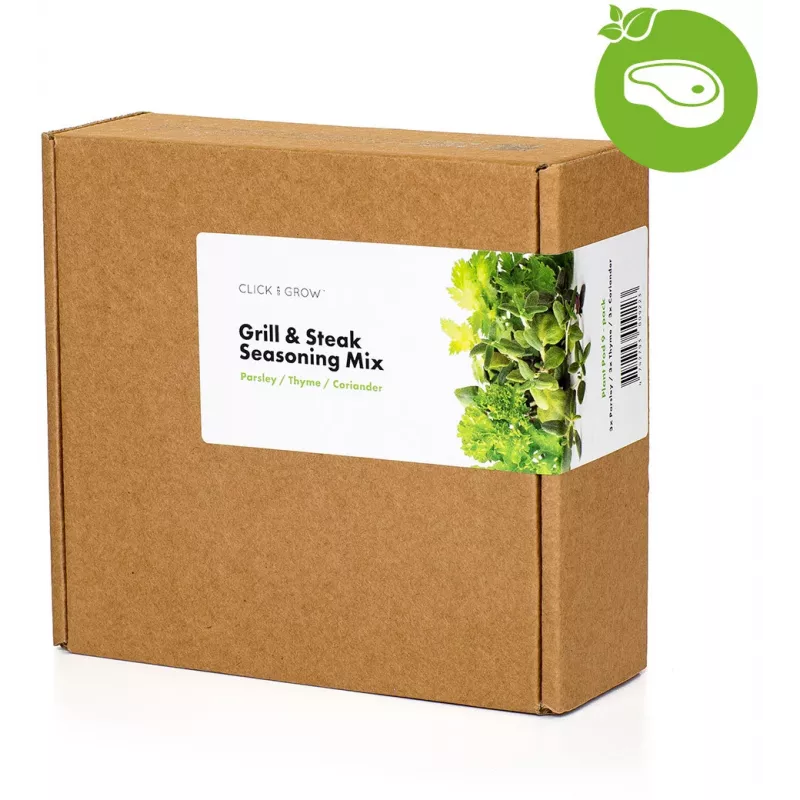 Cápsulas de plantas de mezcla de hierbas para steak Click & Grow para Smart Garden, pack de 9 (PPMSSX9)