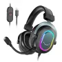 FIFINE H6 AmpliGame RGB Auriculares gaming over-ear USB con sonido envolvente 7.1 y micrófono desmontable, Negro