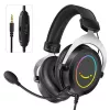 FIFINE H3 AmpliGame RGB Auriculares gaming over-ear con cable y micrófono desmontable, drivers de 50 mm, USB-A, Negro