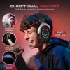 FIFINE H3 AmpliGame RGB Auriculares gaming over-ear con cable y micrófono desmontable, drivers de 50 mm, USB-A, Negro