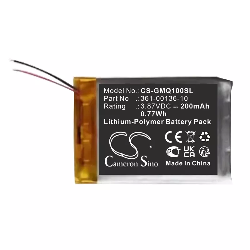 Cameron Sino Batería de repuesto para Garmin Venu Sq / Venu Sq 2 / Music – 100 mAh Li-Polymer, 3,85 V, 361-00136-10 / 361-00136-20