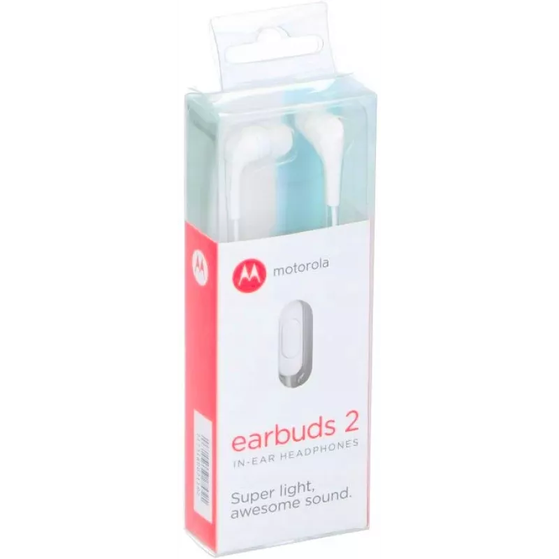 Motorola Earbuds 2 auriculares de botón, blancos (501278680094)