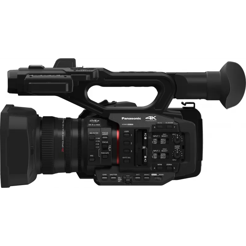 Panasonic HC-X2E videocámara profesional 4K Ultra HD con objetivo Leica Dicomar 20x, Hybrid O.I.S.+ de 5 ejes, entradas XLR duales, 3G-SDI, Wi-Fi, doble ranura para tarjetas SD
