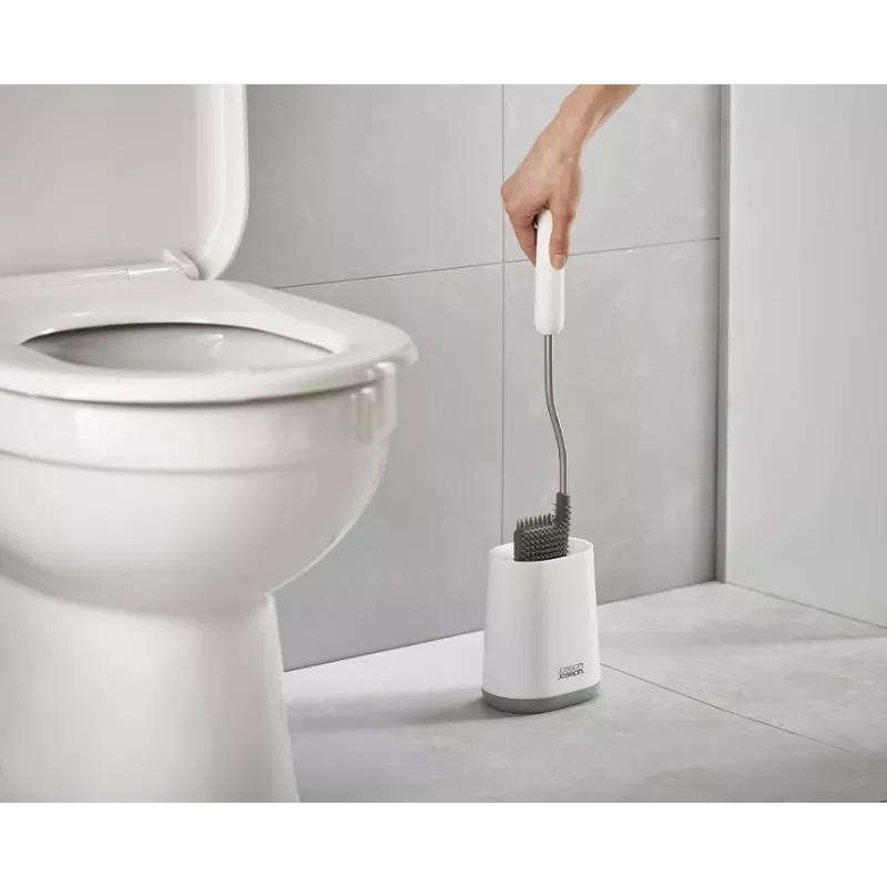 Joseph Joseph Flex Lite cepillo de inodoro con soporte blanco