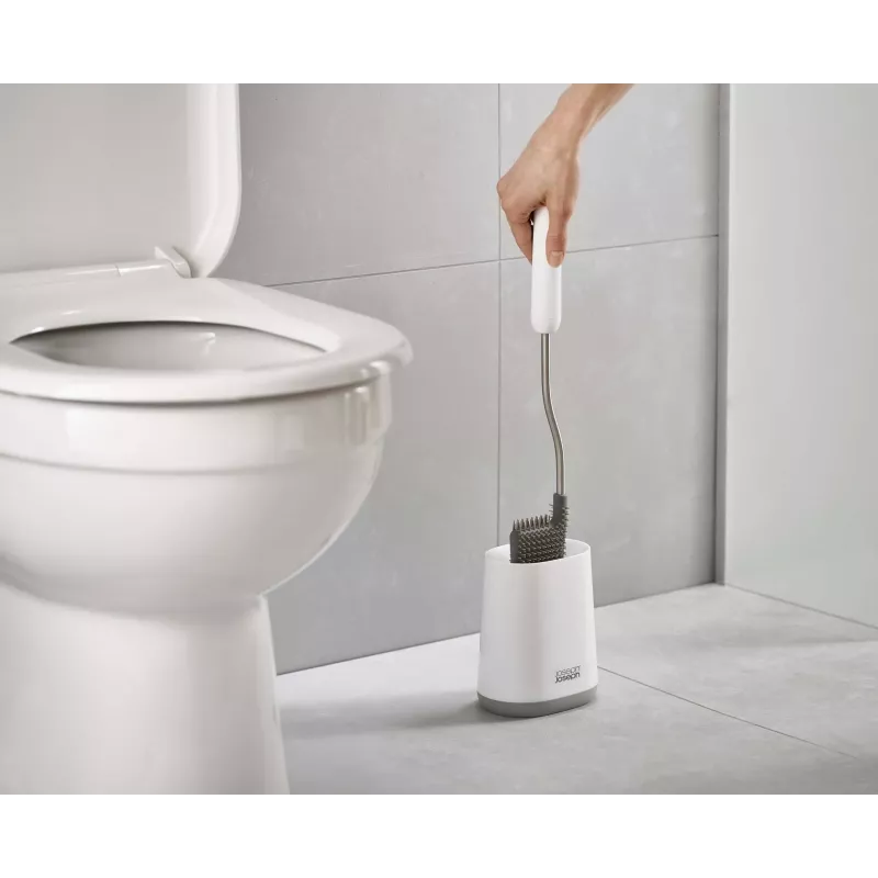 Joseph Joseph Flex Lite cepillo de inodoro con soporte blanco