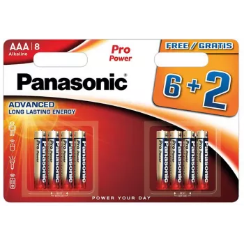 Panasonic Pro Power pilas alcalinas AAA LR03 pack de 8 (6+2 de regalo)