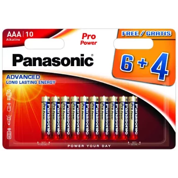Panasonic Pro Power LR03 pilas, 6+4 uds. (LR03PPG/10BW 6+4F)