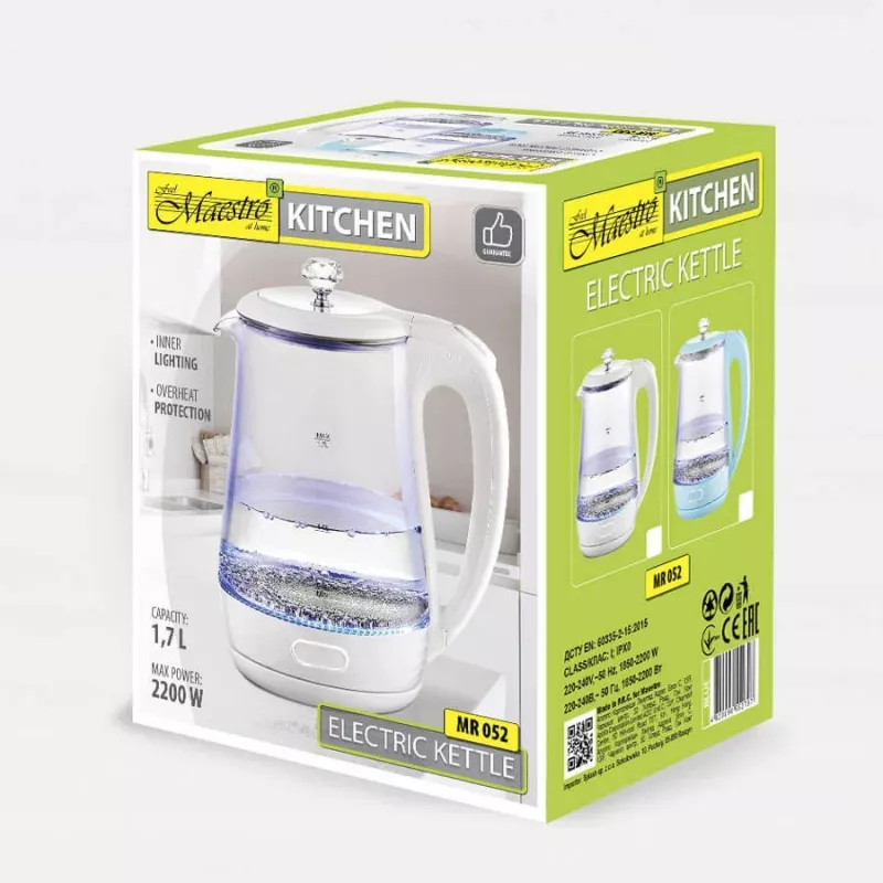 MEO hervidor de agua 1,7 l 2220 W MR-052-BLUE MAESTRO azul