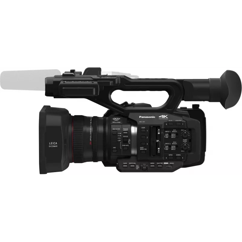 Panasonic HC-X1E videocámara profesional 4K Ultra HD con objetivo Leica Dicomar 20x, sensor MOS de 1.0 pulgadas, HYBRID O.I.S. de 5 ejes, entradas Dual-XLR y doble ranura para tarjetas SD