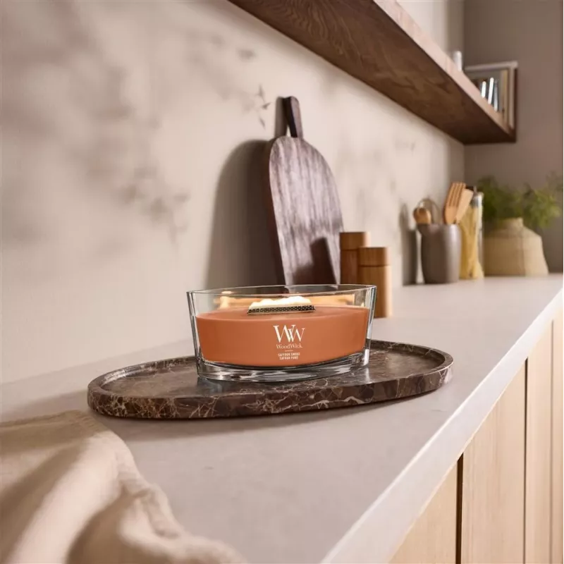 WoodWick Saffron Smoke vela aromática Ellipse 453,6 g