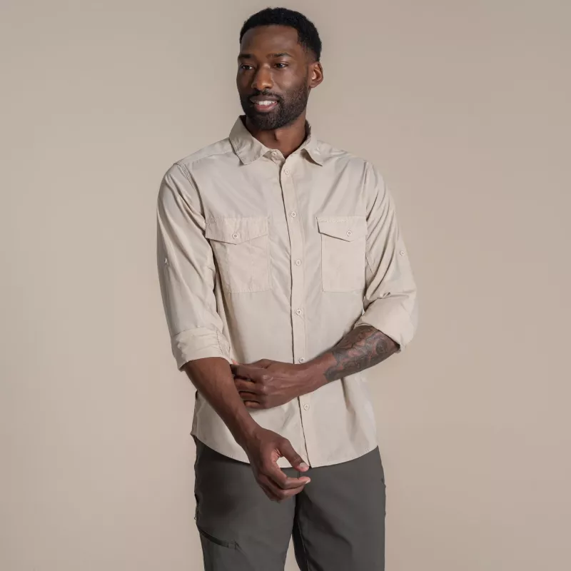 Craghoppers Kiwi II camisa de viaje de manga larga - Oatmeal - XL