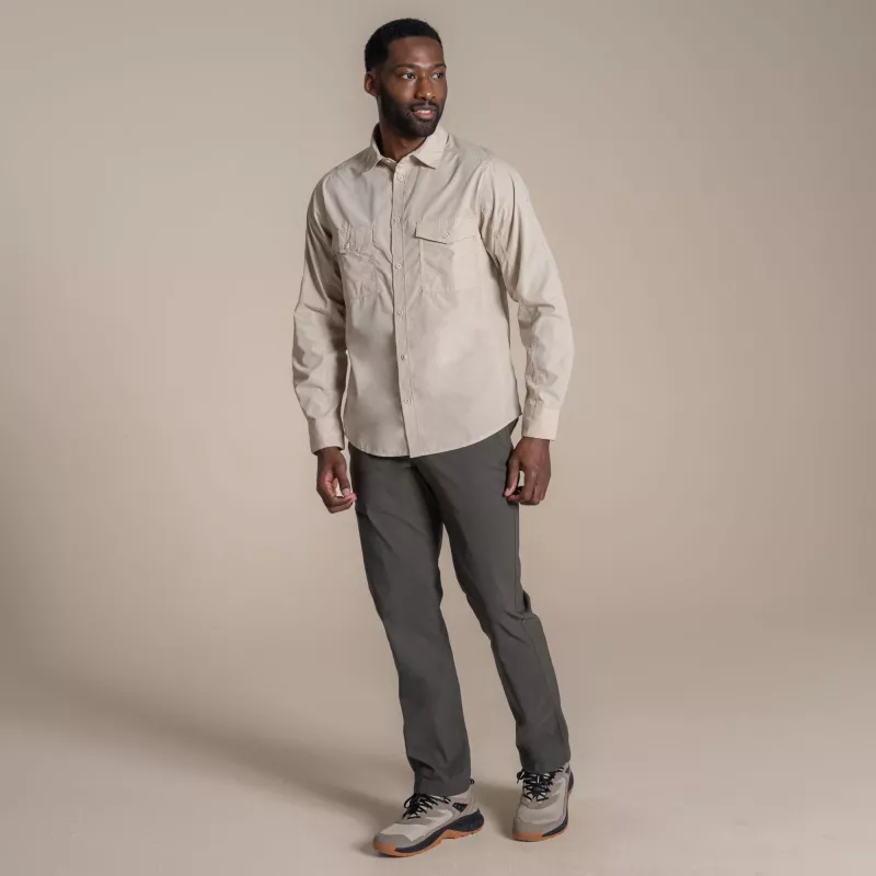 Craghoppers Kiwi II camisa de viaje de manga larga - Oatmeal - XL