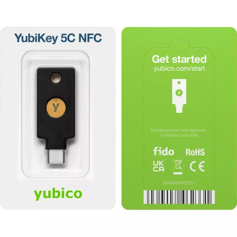 YubiKey 5C NFC llave de seguridad (negro/oro, pack de 2)