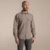 Craghoppers Kiwi II camisa de viaje de manga larga - Pebble, XXL