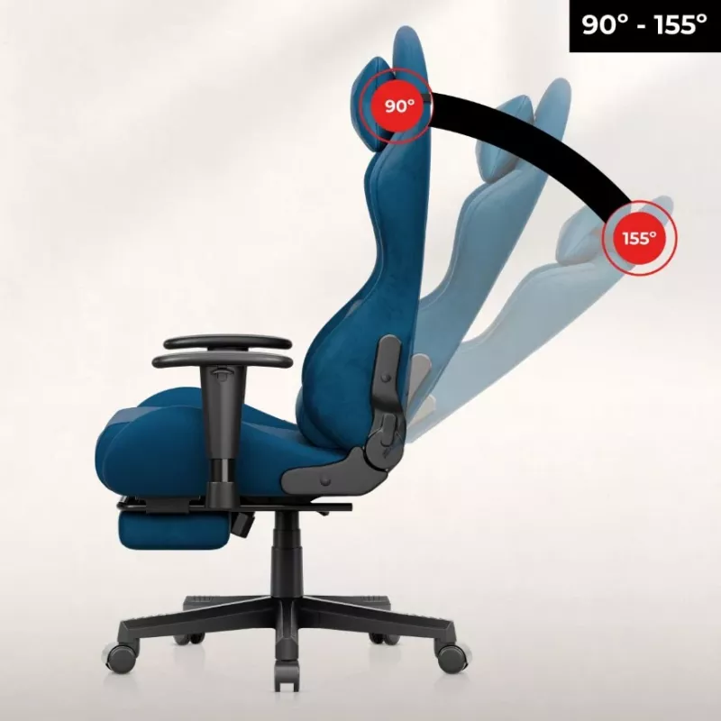 Huzaro Force 5.7 silla gaming ergonómica azul - piel sintética, reposabrazos ajustables, respaldo ajustable, cojines lumbar y cervical