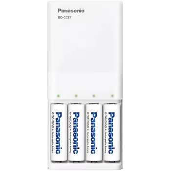 Panasonic eneloop BQ-CC87USB cargador con 4 pilas recargables de 1900 mAh (K-KJ87MCC40USB)