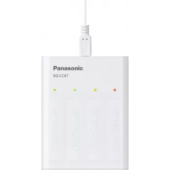 Panasonic eneloop BQ-CC87USB cargador con 4 pilas recargables de 1900 mAh (K-KJ87MCC40USB)