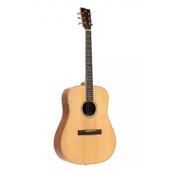 Stagg SA45 D-LW Guitarra acústica dreadnought – tapa de abeto natural con fondo y aros de tilo