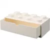LEGO Brick 8 Cajón de escritorio caja de almacenamiento blanca con 8 tacos