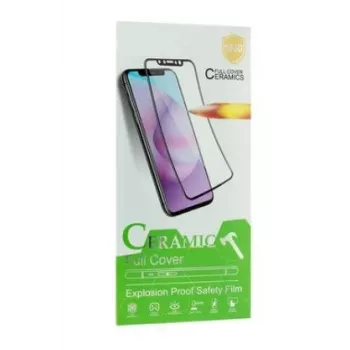 iLike protector de pantalla de cristal templado cerámico para Apple iPhone 14, 13, 13 Pro - dureza 9H, bordes redondeados 2.5D, borde negro