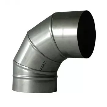 Codo de chimenea 90° 180 mm conector ajustable de tubo de escape de acero