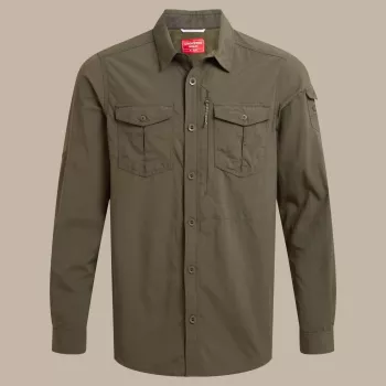 Craghoppers NosiLife Adventure LS Shirt III camisa de viaje de manga larga hombre Woodland Green XXL