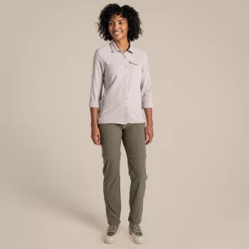 Craghoppers NosiLife Pro LS Shirt III camisa de viaje mujer - Soft Mushroom, XS