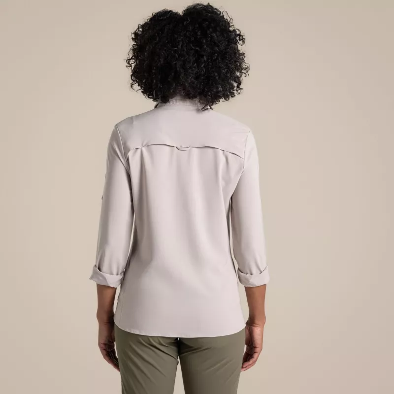 Craghoppers NosiLife Pro LS Shirt III camisa de viaje mujer - Soft Mushroom, XS