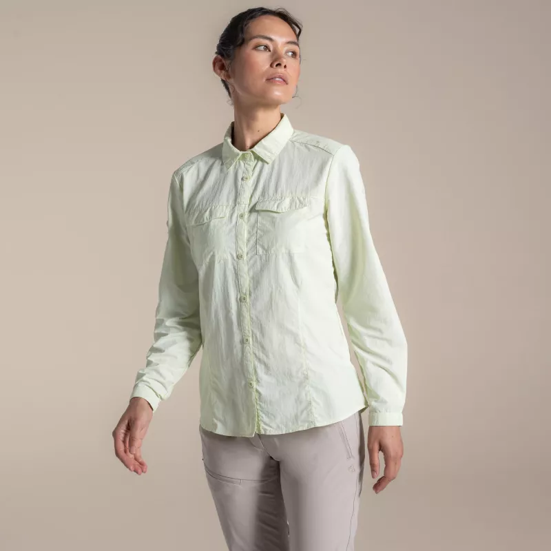 Craghoppers NosiLife Adventure LS Shirt III camisa de viaje mujer - Pear Drop, talla S