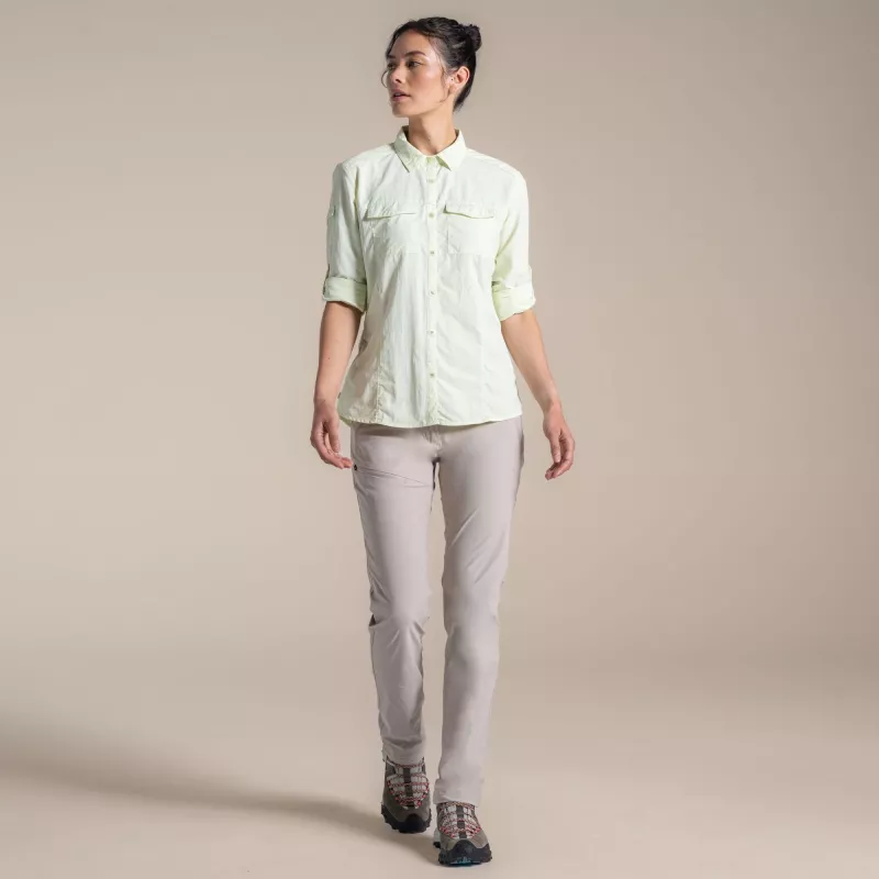 Craghoppers NosiLife Adventure LS Shirt III camisa de viaje mujer - Pear Drop, talla S