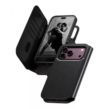 CARE by PanzerGlass Tango funda tipo flip para Apple iPhone 17 Pro Max - compatible con MagSafe - piel vegana - negra