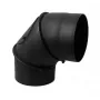 Codo de tubo de chimenea 45/90° con pieza en T de registro, 150 mm, acero negro