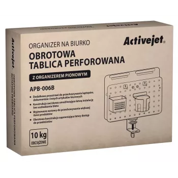 Organizador de escritorio giratorio perforado Activejet APB-006B con soporte vertical para documentos, negro
