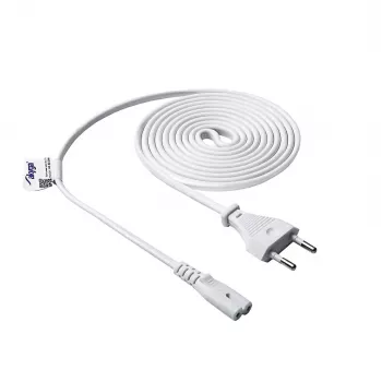 Cable de alimentación Akyga AK-RD-06A CEE 7/16 (Europlug) a IEC C7, 2,5 A, 1,5 m, blanco