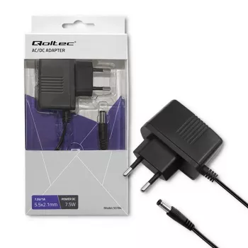 Fuente de alimentación de enchufe Qoltec 7,5W 7,5V 1A 5,5x2,1mm