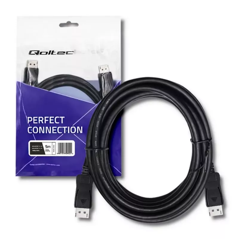 Qoltec cable DisplayPort v1.1 macho-macho 4K 5m negro