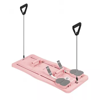 REBEL RBA-3069-PK set de barra de pilates 9 en 1 con bandas de resistencia, anclaje de puerta, cinchas de pie y bolsa de transporte – rosa