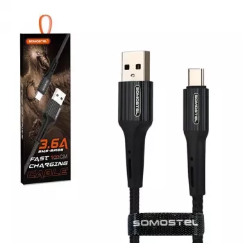 Somostel cable USB-A a USB-C Quick Charge 3.0 1m negro