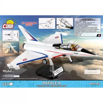 COBI Armed Forces Dassault Rafale C Avión de combate set de construcción - 441 piezas, escala 1:48, con figura de piloto y soporte de exposición