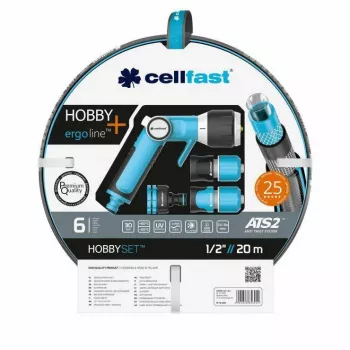Set de aspersor Cellfast HOBBY ATS2 20m 1/2 pulgadas aspersor rotativo de 8 patrones con conexión rápida