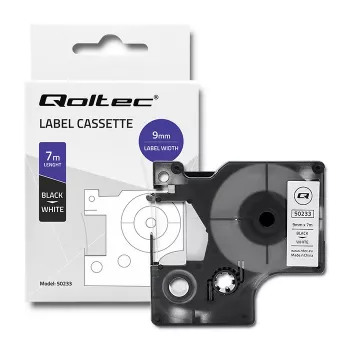 Cinta de etiquetas compatible con DYMO D1 40913, 9mm x 7m, blanca con impresión negra