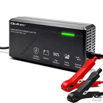 Cargador de batería LiFePO4 Qoltec 52670 12V 10A carga inteligente con indicadores LED