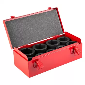 NEO TOOLS Juego de vasos de impacto de 1 pulgada, 9 piezas, 27-50 mm, Cr-Mo, DIN 3121