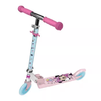 Disney Minnie Mouse Patinete de 2 ruedas para niños, rosa, altura ajustable, plegable, máx. 50 kg