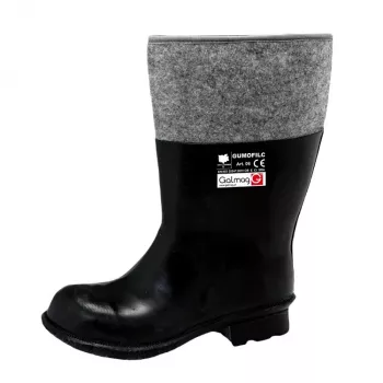 Botas unisex de goma con forro de fieltro, impermeables, antideslizantes, talla 42 (UK 8), negro