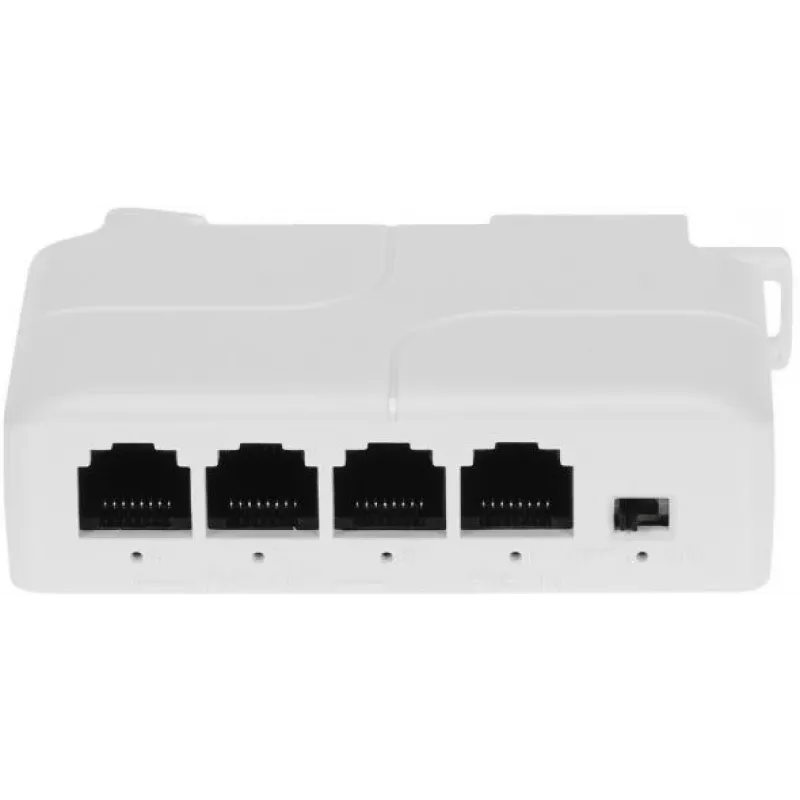 DELTA SPT-POE/3-POE-DIN-E Switch/extensor PoE de carril DIN de 4 puertos, 3x salida PoE 30W, 10/100 Mbps, no gestionado, -40 a 75°C