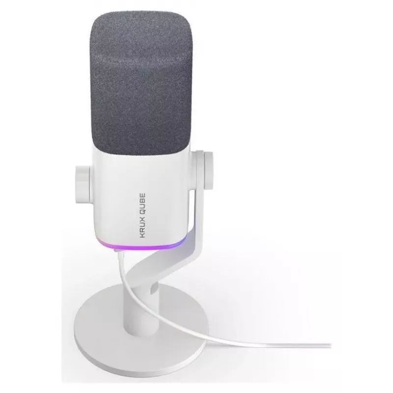 Micrófono de condensador Krux Qube XLR/USB blanco
