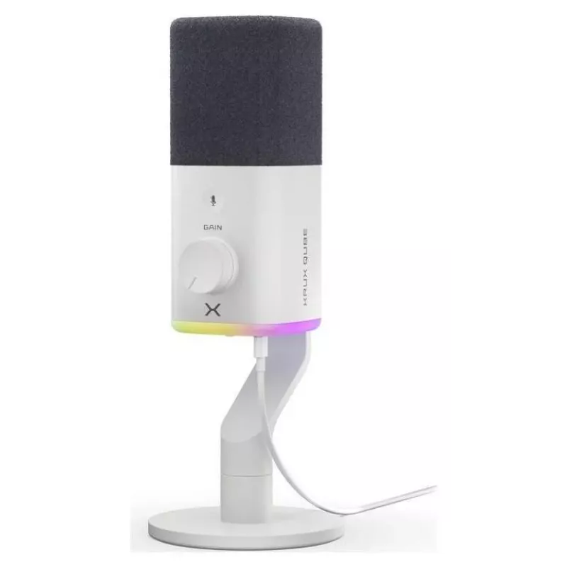 Micrófono de condensador Krux Qube XLR/USB blanco