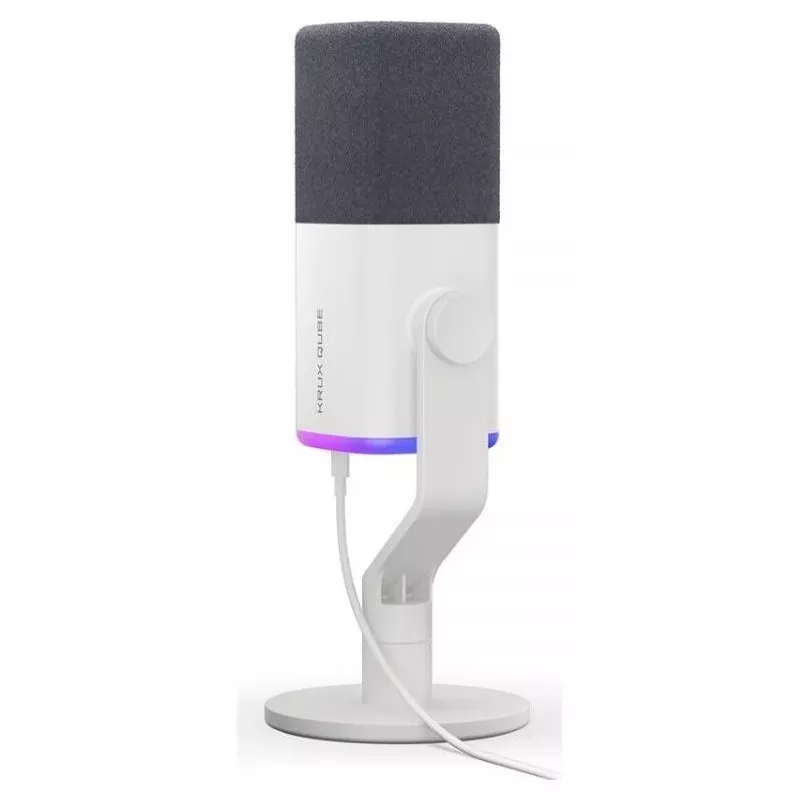 Micrófono de condensador Krux Qube XLR/USB blanco